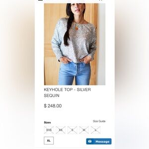 Emerson Fry Silver Sequin Blouse